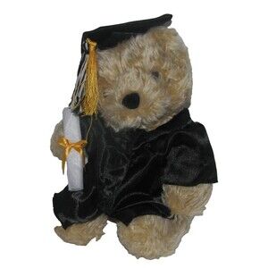 Graduation Teddy Bear Plush Stuffed Animal 11" Graduate Cap Gown Diploma